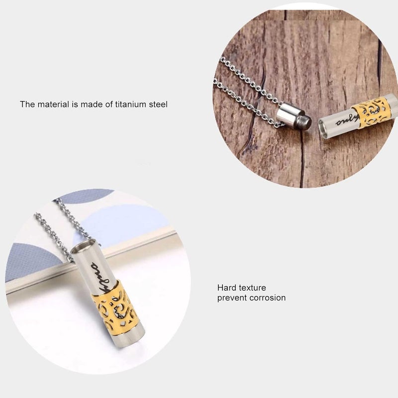 woobles Pendant Necklace, Enhancer Titanium Steel Jewelry Perfume Locket Necklace, Portable Hollow Out Wear Resistant Perfume Pendant for Gift Giving - Image 2